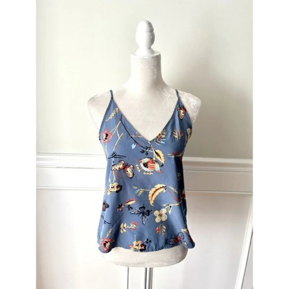 Abercrombie & Fitch Blue Butterfly Print Tank Top XS - Picture 1 of 5